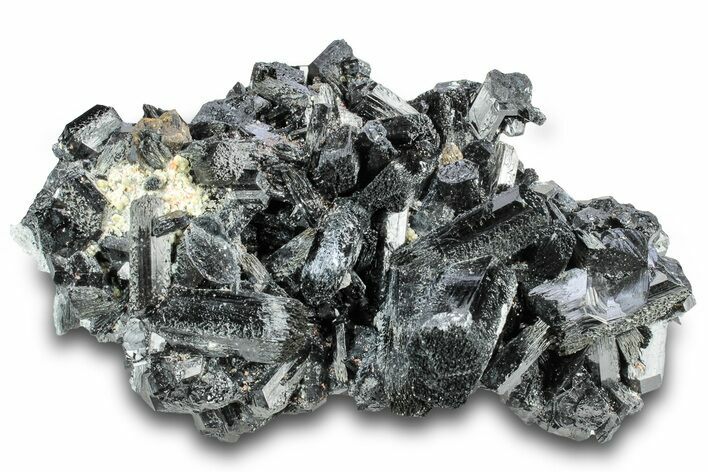 Fluorescent Hyalite Opal on Lustrous Black Tourmaline (Schorl) #322779